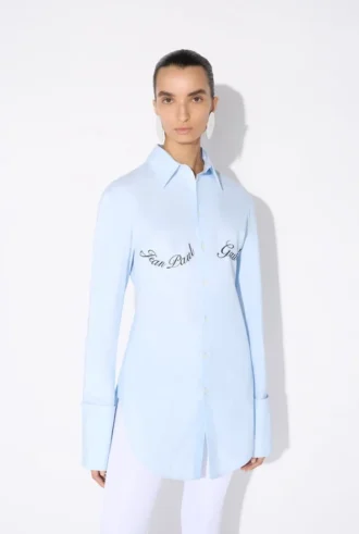 Das blaue Hemd mit Jean Paul Gaultier-Print