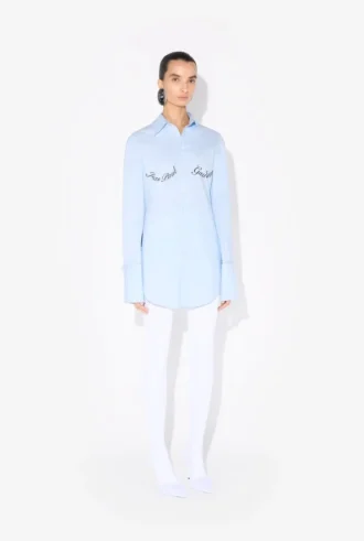 Das blaue Hemd mit Jean Paul Gaultier-Print