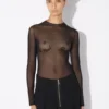 Das Jean Paul Gaultier Oberteil mit Flockdruck