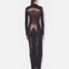 Das lange bronzefarbene Body Dust-Kleid Das lange bronzefarbene Body Dust-Kleid