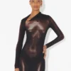 Das lange bronzefarbene Body Dust-Kleid Das lange bronzefarbene Body Dust-Kleid