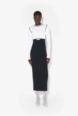 Das lange Color-Block-Kleid