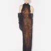 Das lange, drapierte „Wood“-Kleid Das lange, drapierte „Wood“-Kleid