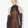 Das lange, drapierte „Wood“-Kleid Das lange, drapierte „Wood“-Kleid