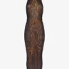 Das lange, drapierte „Wood“-Kleid Das lange, drapierte „Wood“-Kleid