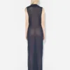 Das lange marineblaue bestickte Kleid Das lange marineblaue bestickte Kleid