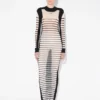 Das lange Mariniare-Kleid aus zwei Materialien Das lange Mariniare-Kleid aus zwei Materialien
