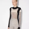Das lange Mariniare-Kleid aus zwei Materialien Das lange Mariniare-Kleid aus zwei Materialien