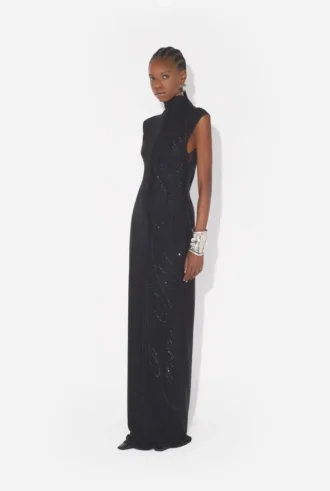 Das lange Pailletten-Kleid