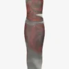 Das lange rote „Blurry Roses“-Kleid Das lange rote „Blurry Roses“-Kleid