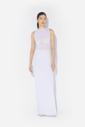 Das weiße konische Kleid Das weiße konische Kleid