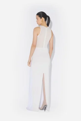 Das weiße konische Kleid Das weiße konische Kleid