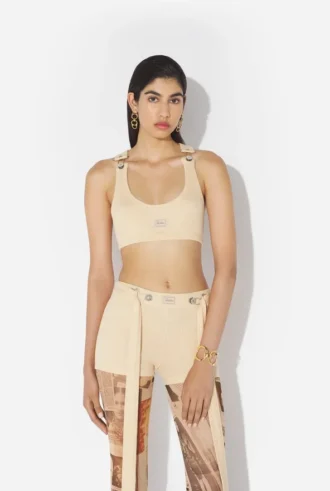 Der beige Gaultier-Patch-BH Der beige Gaultier-Patch-BH