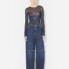 Die blaue Cut-Out-Jeans Die blaue Cut-Out-Jeans