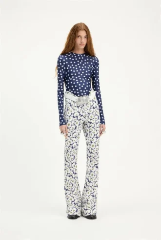 Die Curved-Jeans mit Blumenmuster