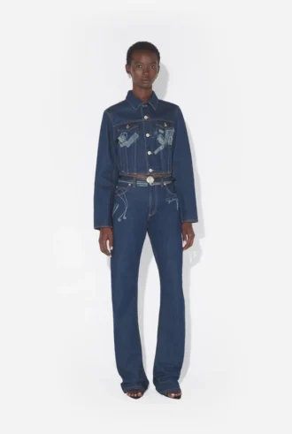 Die Denim-Jeans mit Trompe-l’œil-Effekt