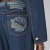 Die Denim-Jeans mit Trompe-l’œil-Effekt