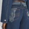 Die Denim-Jeans mit Trompe-l’œil-Effekt