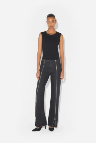 Die schwarze Jeans mit Reißverschluss