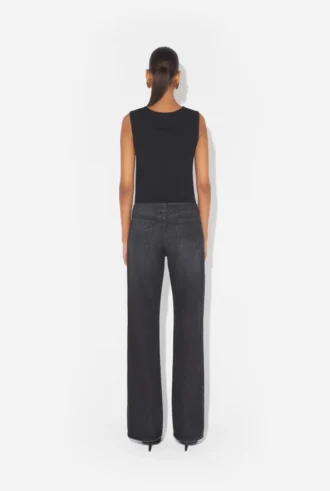 Die schwarze Jeans mit Reißverschluss