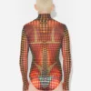 Neuauflage – das braune Mesh-Oberteil mit Punkten Neuauflage – das braune Mesh-Oberteil mit Punkten